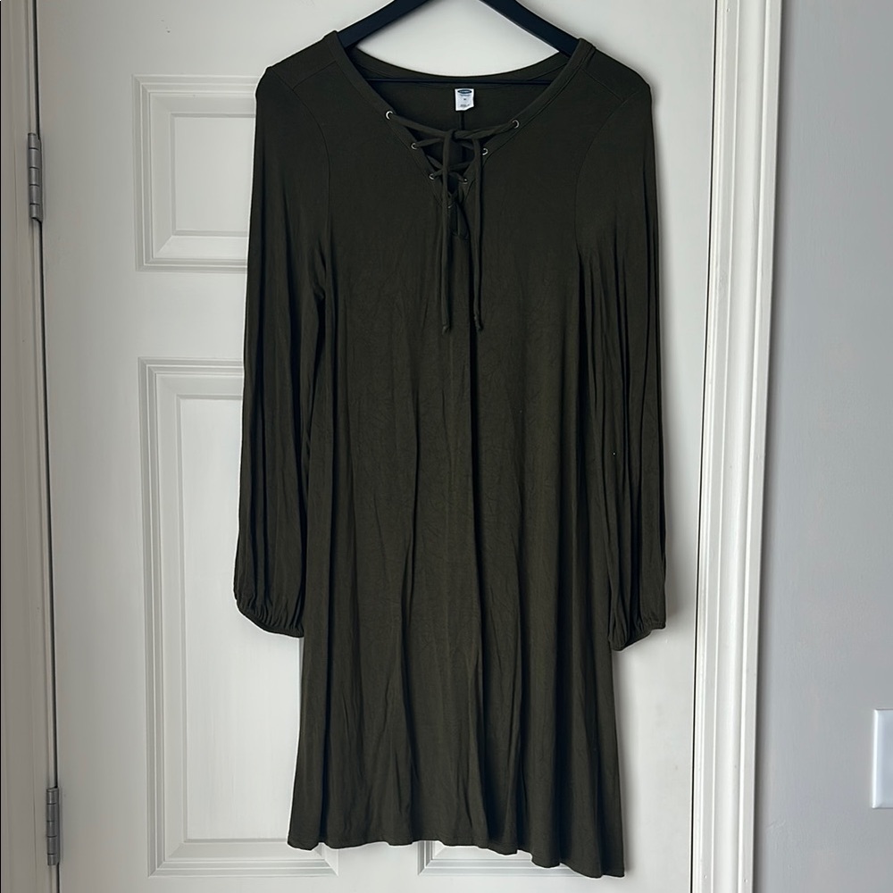 Old Navy Olive Green Long Sleeve Dress